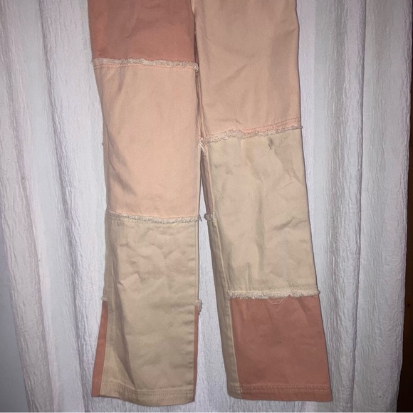 Urban OutfittersTwo-Tone Pink Patchwork Overalls/Dungarees - Picture 4 of 8